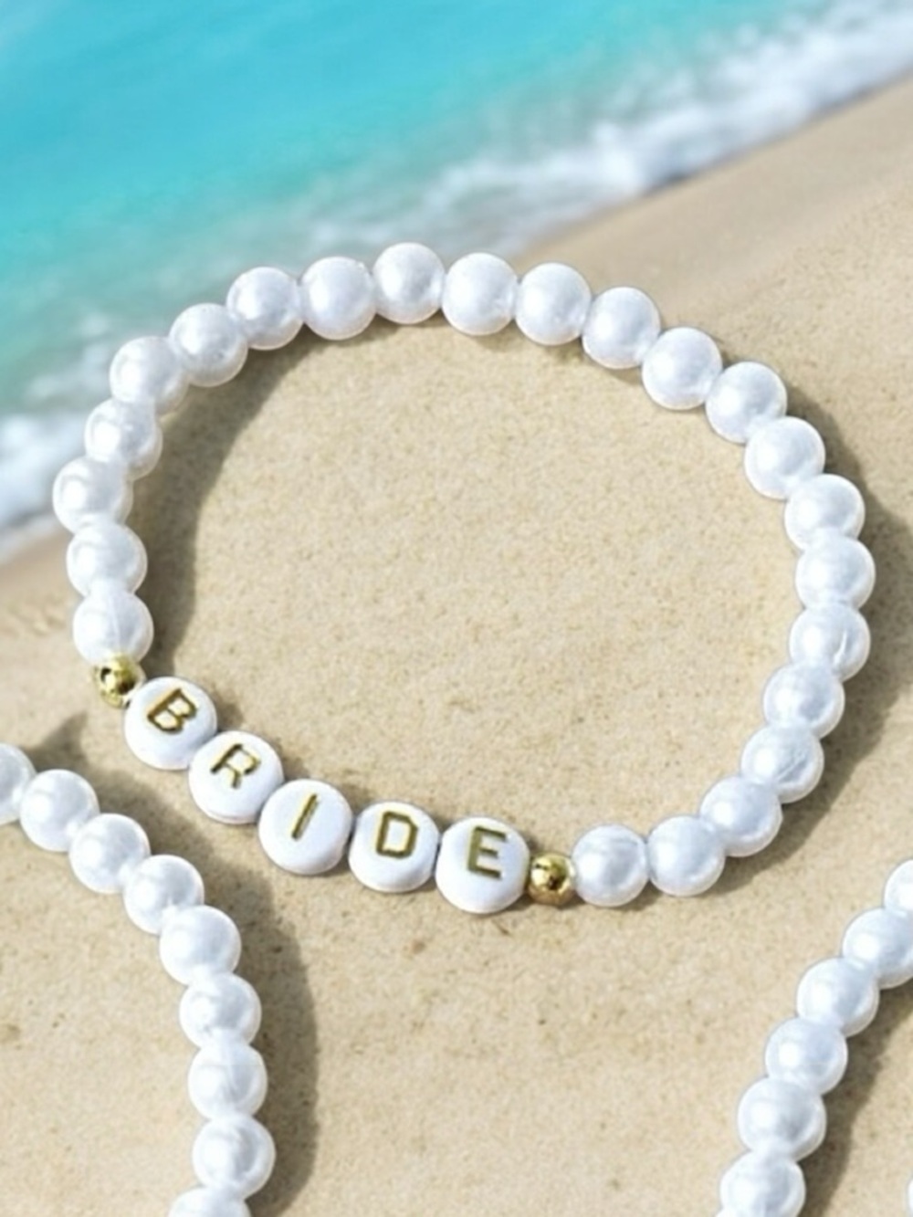 Hand Crafted Bride Faux Pearl Beaded Bracelet